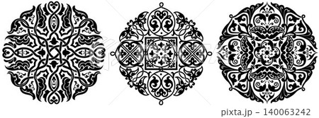 Set of Ethnic ornament patterns. Vector illustration. From collection of ancient russian ornaments 140063242