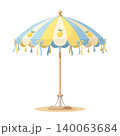 Amalfi Coast Beach Umbrella with Lemon Pattern Isolated on Transparent Background 140063684