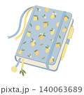 Lemon Pattern Journal Notebook Isolated on Transparent Background 140063689