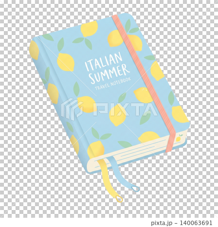 Italian Summer Travel Notebook Isolated on Transparent Background Italian Summer Travel Notebook Isolated on Transparent Background 140063691