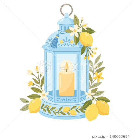 Mediterranean Lemon Lantern Decorative Clipart Isolated on Transparent Background Mediterranean Lemon Lantern Decorative Clipart Isolated on Transparent Background 140063694