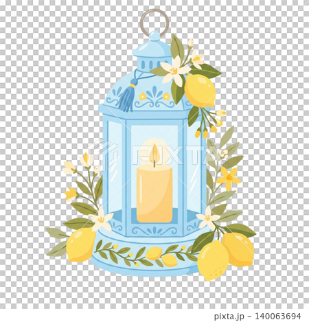 Mediterranean Lemon Lantern Decorative Clipart Isolated on Transparent Background Mediterranean Lemon Lantern Decorative Clipart Isolated on Transparent Background 140063694