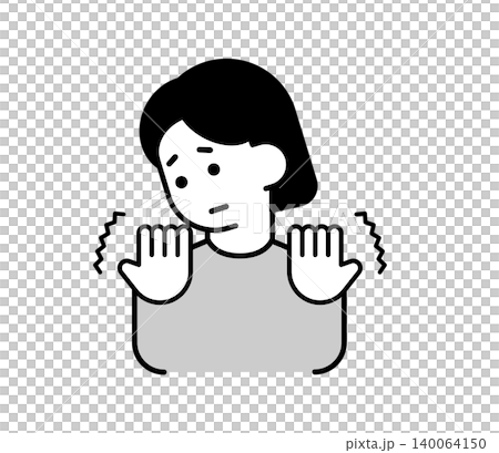 手のしびれ・震えを訴える女性のアイコンイラスト 手のしびれ・震えを訴える女性のアイコンイラスト 140064150