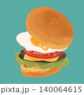 美味しそうなハンバーガーのイラスト 140064615