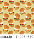 たくさんのハンバーガーのパターン 140064650
