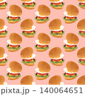 たくさんのハンバーガーのパターン 140064651