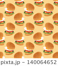 たくさんのハンバーガーのパターン 140064652