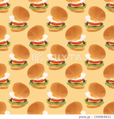 たくさんのハンバーガーのパターン たくさんのハンバーガーのパターン 140064652