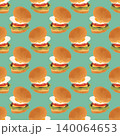 たくさんのハンバーガーのパターン 140064653