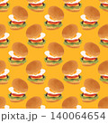 たくさんのハンバーガーのパターン 140064654