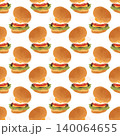 たくさんのハンバーガーのパターン 140064655