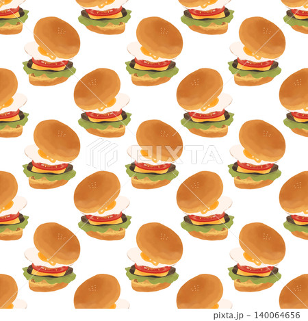 たくさんのハンバーガーのパターン 140064656