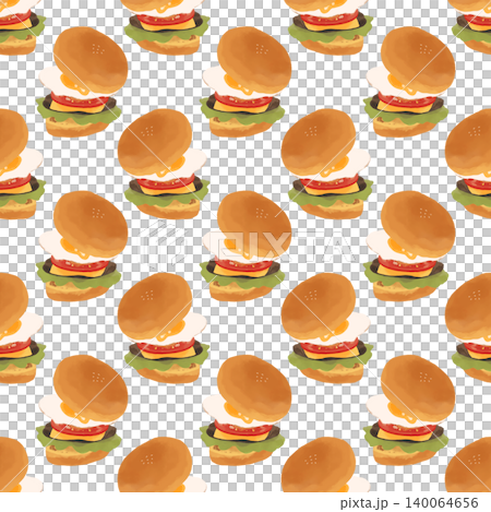 たくさんのハンバーガーのパターン 140064656