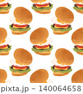 たくさんのハンバーガーのパターン 140064658