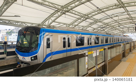 Metro Train Arriving Tan Cang Station Of The Metro Line No.1 Ben Thanh - Suoi Tien In Ho Chi Minh City, Vietnam. 140065181