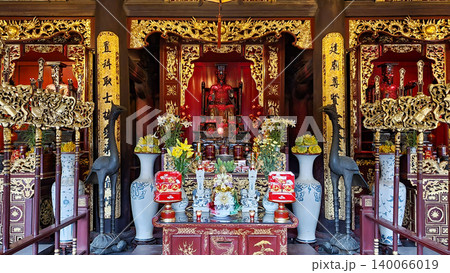 Ornate Altar Inside The Temple Of Literature (Vietnamese Called Van Mieu Quoc Tu Giam), Vietnam. Ornate Altar Inside The Temple Of Literature (Vietnamese Called Van Mieu Quoc Tu Giam), Vietnam. 140066019