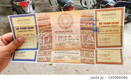 Entrance Ticket Of Vietnam National Museum Of History In Hanoi Capital, Vietnam. Entrance Ticket Of Vietnam National Museum Of History In Hanoi Capital, Vietnam. 140066066