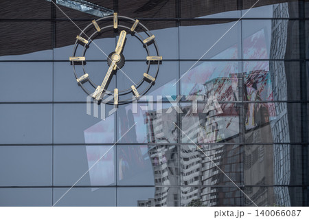 .Rotterdam, The Netherlands. 05,23,2026.Modern Station Clock .Rotterdam, The Netherlands. 05,23,2026.Modern Station Clock 140066087