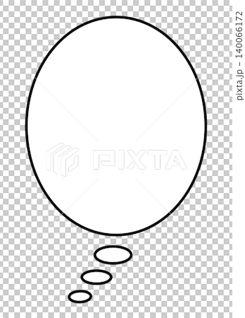 A simple, vertically elongated oval speech bubble when you think of something. A simple, vertically elongated oval speech bubble when you think of something. 140066172
