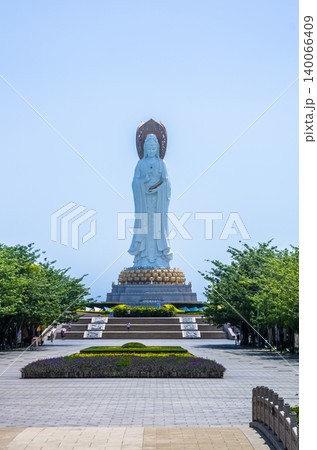Statue of goddess Guanyin on the territory of Buddhist center Nanshan Statue of goddess Guanyin on the territory of Buddhist center Nanshan 140066409