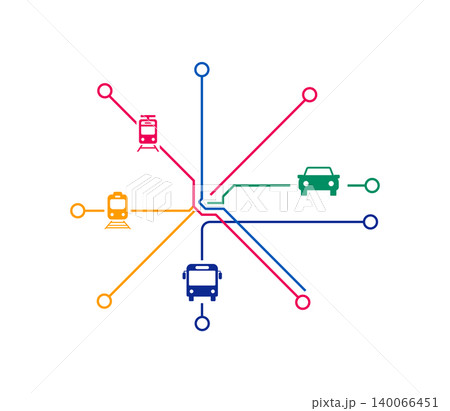 Public transportation network map concept with transport mobility infrastructur Public transportation network map concept with transport mobility infrastructur 140066451