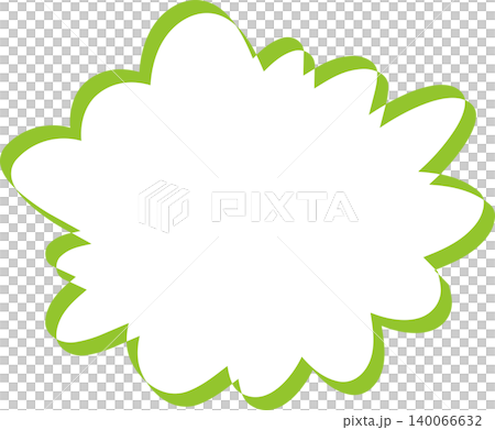 リボンで描いた様な吹き出しきみどり色 リボンで描いた様な吹き出しきみどり色 140066632