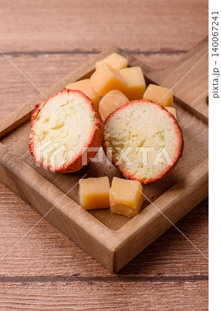Aged Belper Knolle cheese with jam, crackers, and nuts. Belper Knolle cheese Aged Belper Knolle cheese with jam, crackers, and nuts. Belper Knolle cheese 140067241