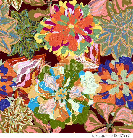 seamless pattern with flowers seamless pattern with flowers 140067557