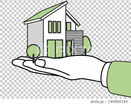 Illustration of buying a house Illustration of buying a house 140068164