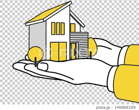 Illustration of buying a house Illustration of buying a house 140068169
