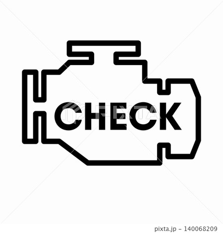 Check engine vector information sign Check engine vector information sign 140068209