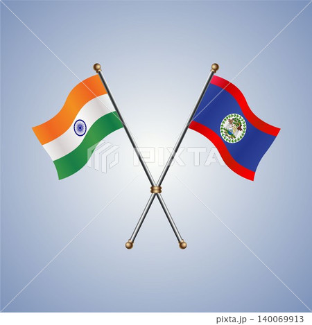 India and Belize flag relations. Vector Illustration India and Belize flag relations. Vector Illustration 140069913