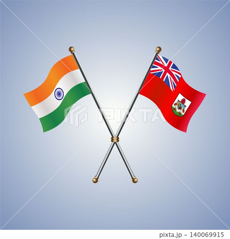 India and Bermuda flag relations. Vector Illustration 140069915