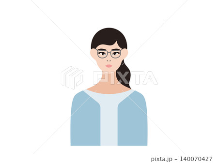 眼鏡の女性のベクターイラスト素材セット 140070427