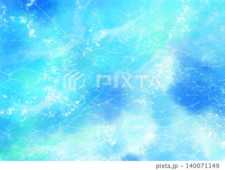 海の激しい波をイメージした水彩イラスト 海イメージの背景素材 海の激しい波をイメージした水彩イラスト 海イメージの背景素材 140071149