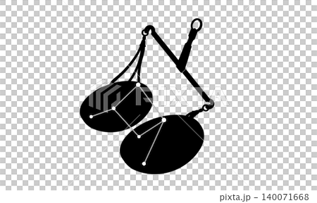 てんびん座のシルエット(天秤の絵と星座線) てんびん座のシルエット(天秤の絵と星座線) 140071668