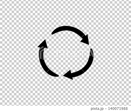 Hand-drawn style circular arrow icon, 3-way cycle process symbol Hand-drawn style circular arrow icon, 3-way cycle process symbol 140071988