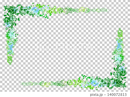 Simple frame with light blue flowers and greenery, white background. Simple frame with light blue flowers and greenery, white background. 140072813