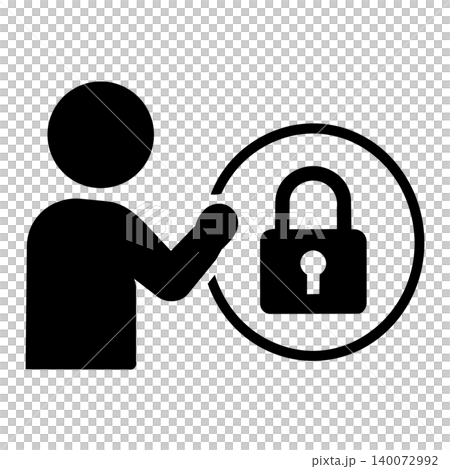 情報セキュリティと個人情報保護を表現する南京錠アイコン 情報セキュリティと個人情報保護を表現する南京錠アイコン 140072992