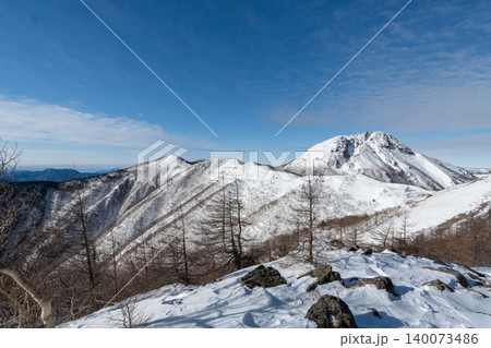 雪山の日光白根山の登山ルートとその周辺 140073486