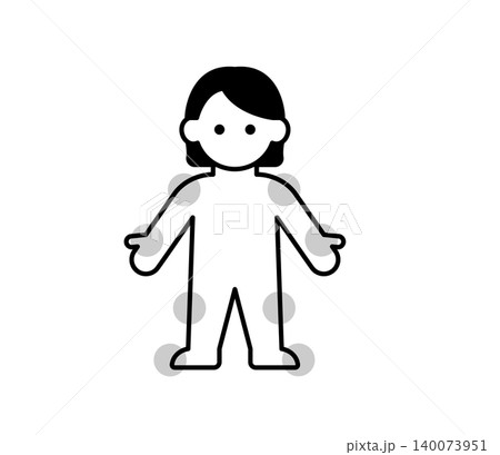 全身の関節部位を示す女性のアイコンイラスト 全身の関節部位を示す女性のアイコンイラスト 140073951