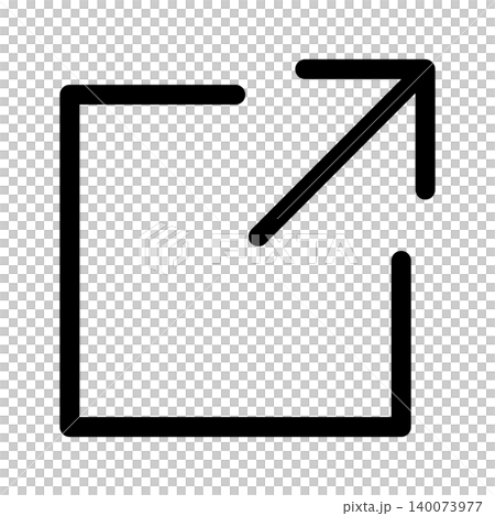 矢印：外部リンクのシンプルなアイコンイラスト010 140073977