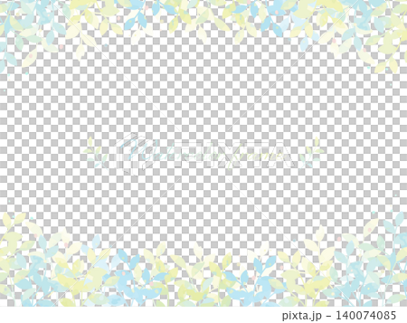 A natural botanical frame illustration in refreshing, translucent blue and green. A natural botanical frame illustration in refreshing, translucent blue and green. 140074085