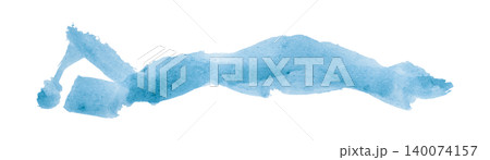 Light blue brush isolated on transparent background Light blue watercolor Light blue brush isolated on transparent background Light blue watercolor 140074157