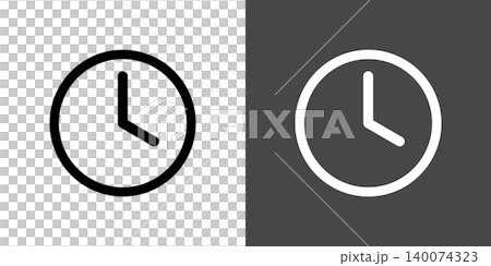 シンプルな時計や時刻のアイコンイラスト 4時 16時 シンプルな時計や時刻のアイコンイラスト 4時 16時 140074323