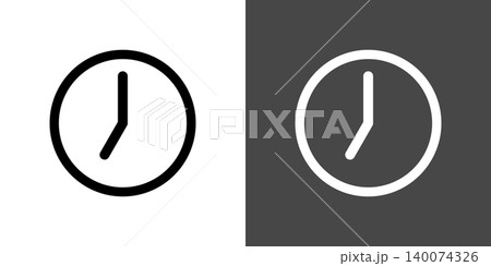 シンプルな時計や時刻のアイコンイラスト 7時 19時 シンプルな時計や時刻のアイコンイラスト 7時 19時 140074326