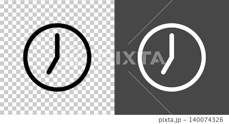 シンプルな時計や時刻のアイコンイラスト 7時 19時 シンプルな時計や時刻のアイコンイラスト 7時 19時 140074326