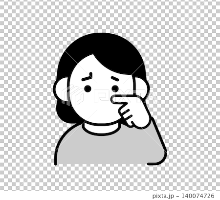 Icon illustration of a woman rubbing her eyes - symptoms of dry eyes, hay fever, and eye pain. Icon illustration of a woman rubbing her eyes - symptoms of dry eyes, hay fever, and eye pain. 140074726