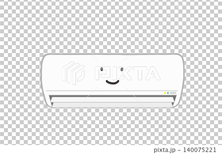 正面から見たシンプルなエアコンのイラスト にっこり笑顔のキャラクターのクーラーのベクターイラスト 正面から見たシンプルなエアコンのイラスト にっこり笑顔のキャラクターのクーラーのベクターイラスト 140075221
