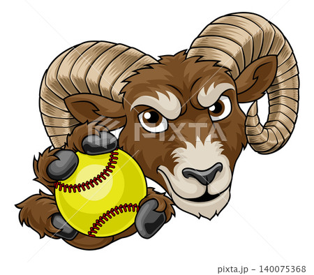 Ram Billy Mountain Goat Sheep Softball Mascot Ram Billy Mountain Goat Sheep Softball Mascot 140075368